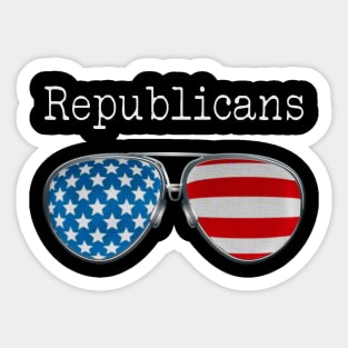 AMERICA PILOT GLASSES REPUBLICANS Sticker